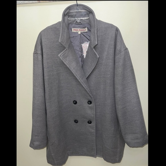 Free People oversized coat grey size L - Picture 10 of 16